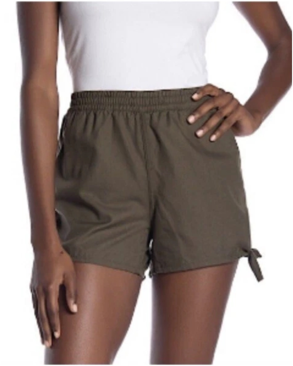 Madewell Shorts Womens Small Olive Green Side Tie Pull On Casual Chic H7934